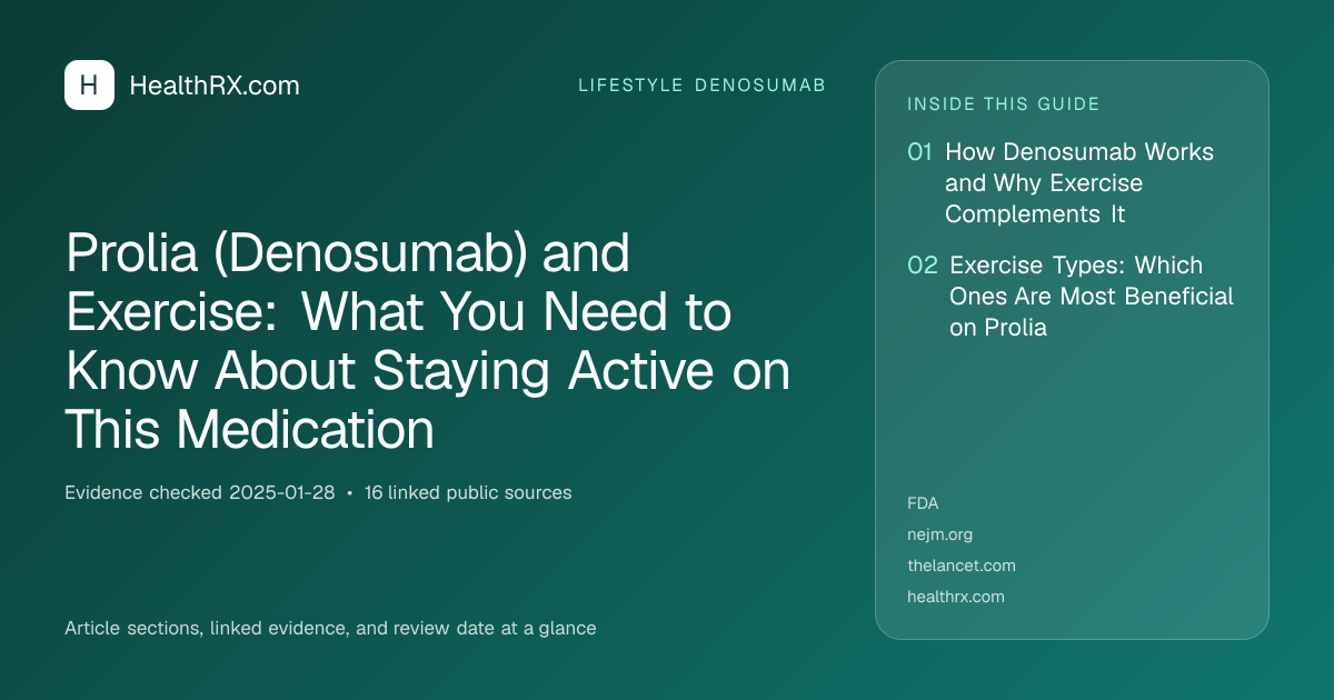 Evidence overview for lifestyle denosumab: Prolia (Denosumab) and Exercise: What You Need to Know About Staying Active on This Medication