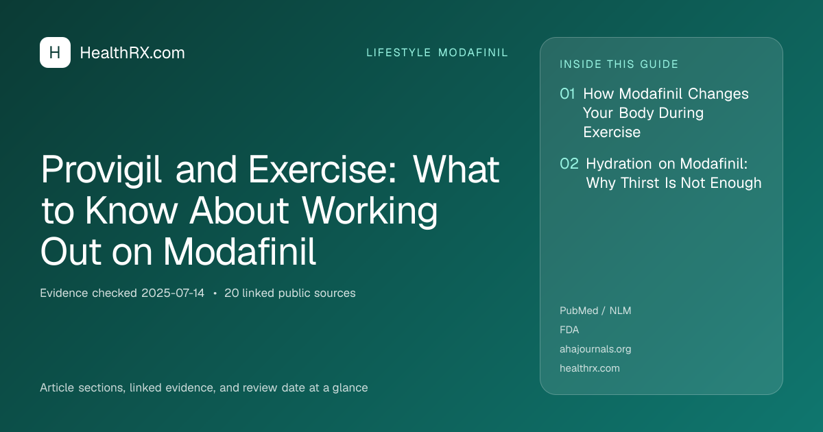 Evidence overview for lifestyle modafinil: Provigil and Exercise: What to Know About Working Out on Modafinil