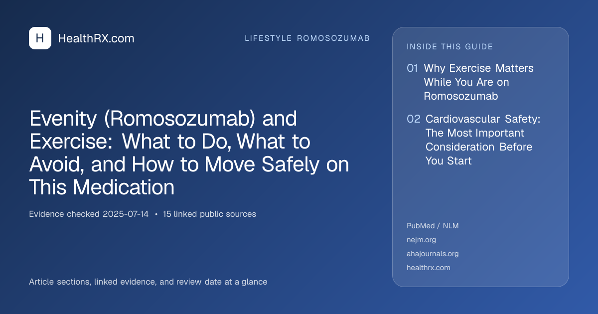 Evidence overview for lifestyle romosozumab: Evenity (Romosozumab) and Exercise: What to Do, What to Avoid, and How to Move Safely on This Medication