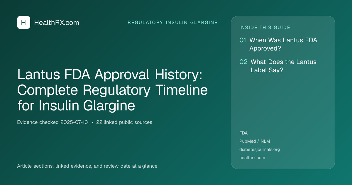 Evidence overview for Lantus FDA Approval History: Complete Regulatory Timeline for Insulin Glargine