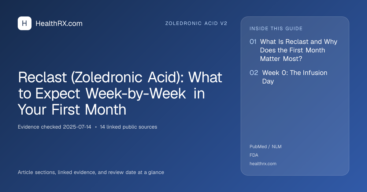 Evidence overview for zoledronic acid v2: Reclast (Zoledronic Acid): What to Expect Week-by-Week in Your First Month