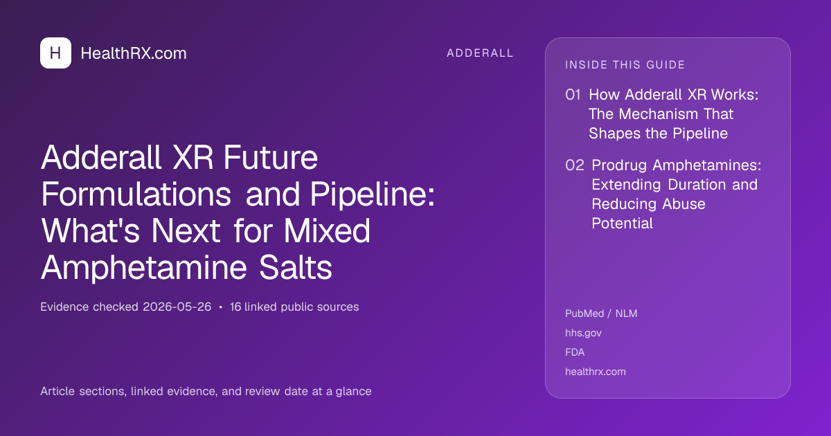 Evidence overview for adderall: Adderall XR Future Formulations and Pipeline: What's Next for Mixed Amphetamine Salts