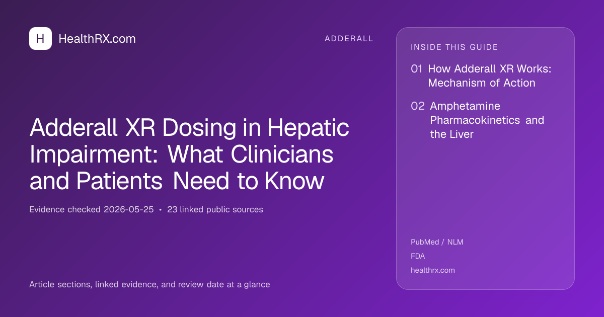 Evidence overview for Adderall XR Dosing in Hepatic Impairment: What Clinicians and Patients Need to Know
