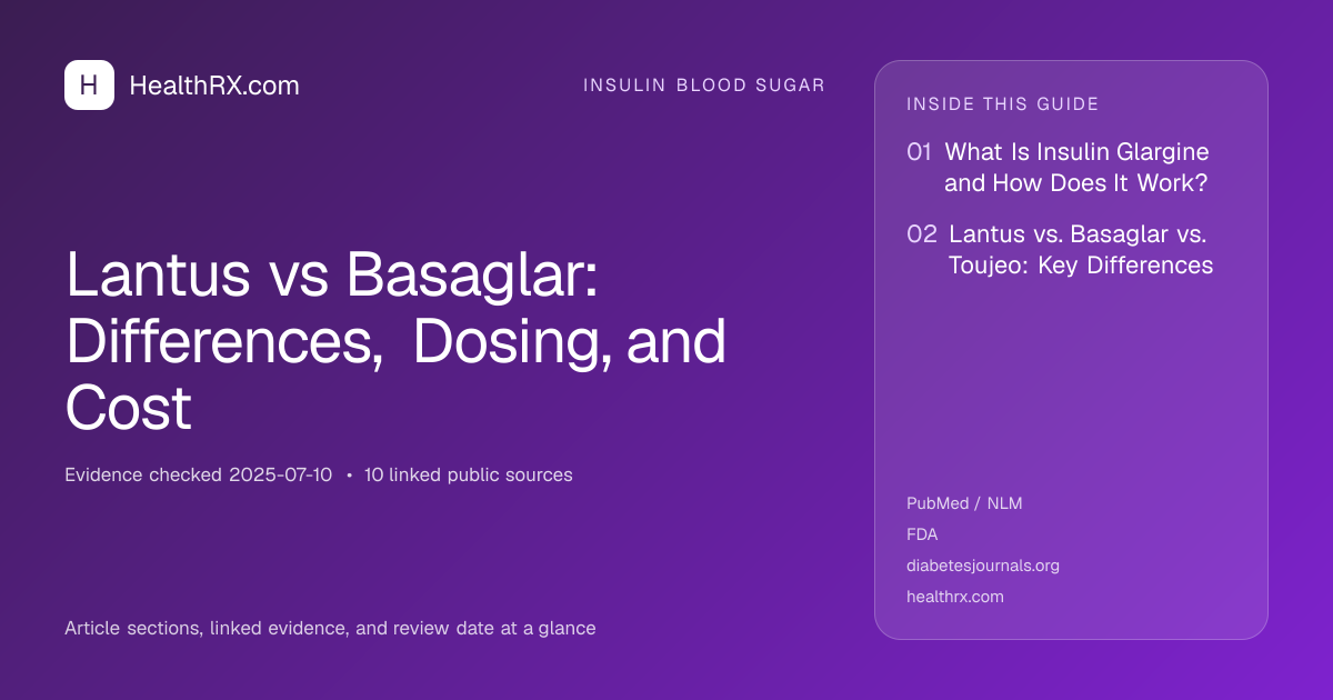 Evidence overview for Lantus vs Basaglar: Differences, Dosing, and Cost