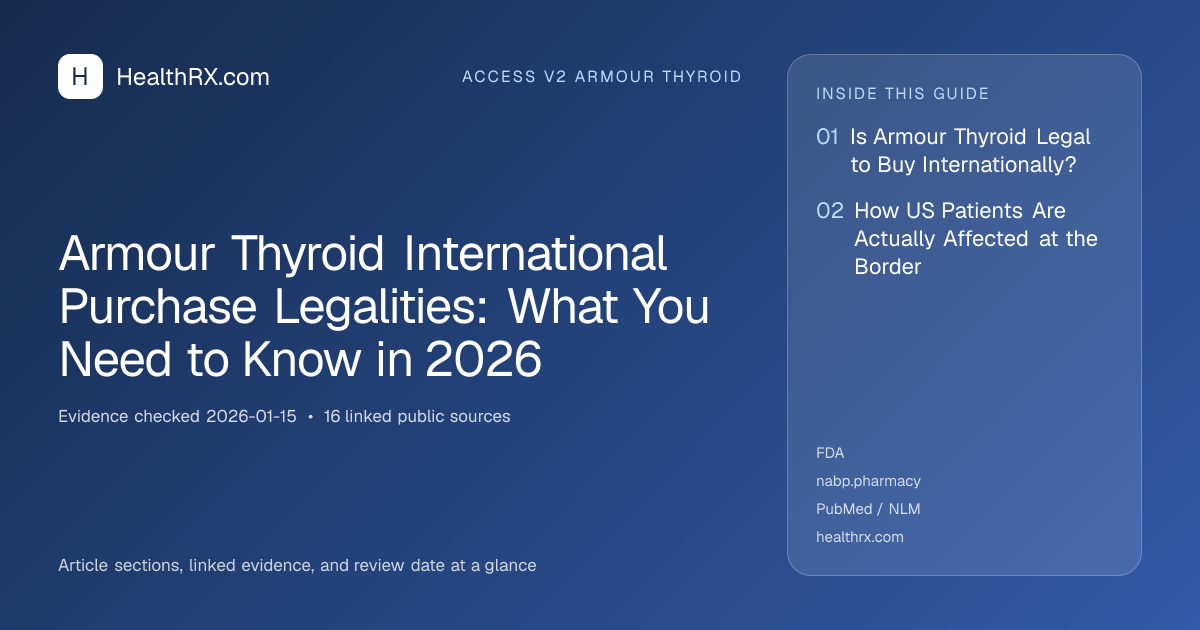 Evidence overview for Armour Thyroid International Purchase Legalities: What You Need to Know in 2026