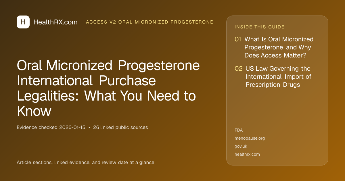 Evidence overview for Oral Micronized Progesterone International Purchase Legalities: What You Need to Know