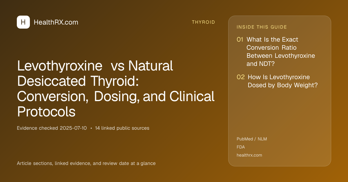Evidence overview for thyroid: Levothyroxine vs Natural Desiccated Thyroid: Conversion, Dosing, and Clinical Protocols