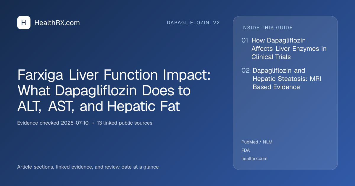 Evidence overview for Farxiga Liver Function Impact: What Dapagliflozin Does to ALT, AST, and Hepatic Fat