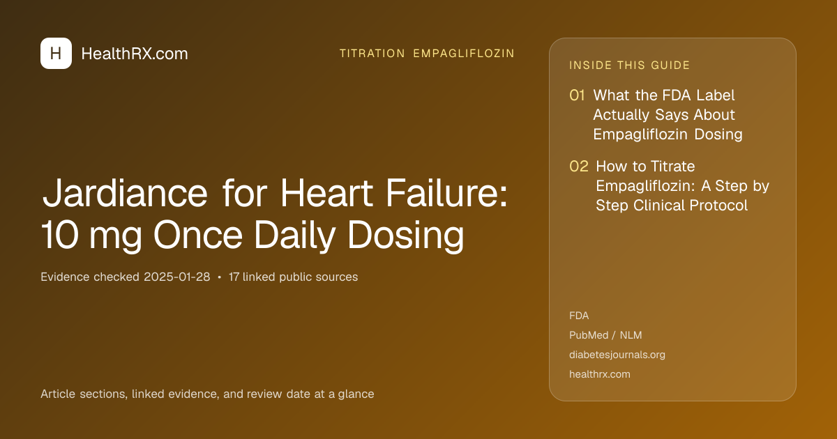 Evidence overview for titration empagliflozin: Jardiance for Heart Failure: 10 mg Once Daily Dosing