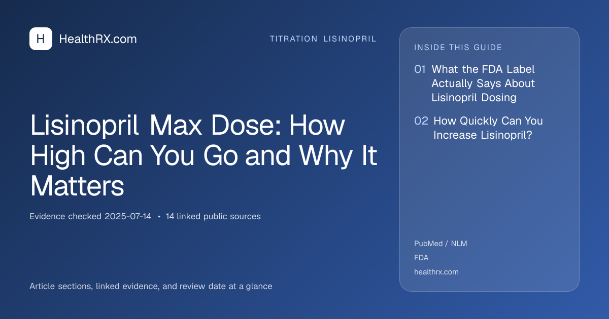 Evidence overview for titration lisinopril: Lisinopril Max Dose: How High Can You Go and Why It Matters