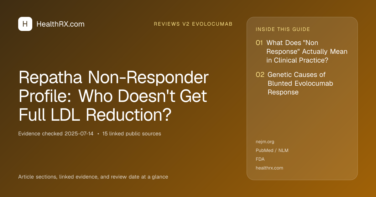 Evidence overview for Repatha Non-Responder Profile: Who Doesn't Get Full LDL Reduction?
