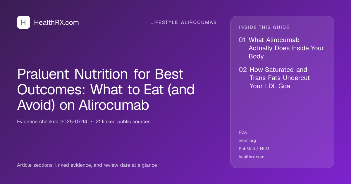 Evidence overview for Praluent Nutrition for Best Outcomes: What to Eat (and Avoid) on Alirocumab