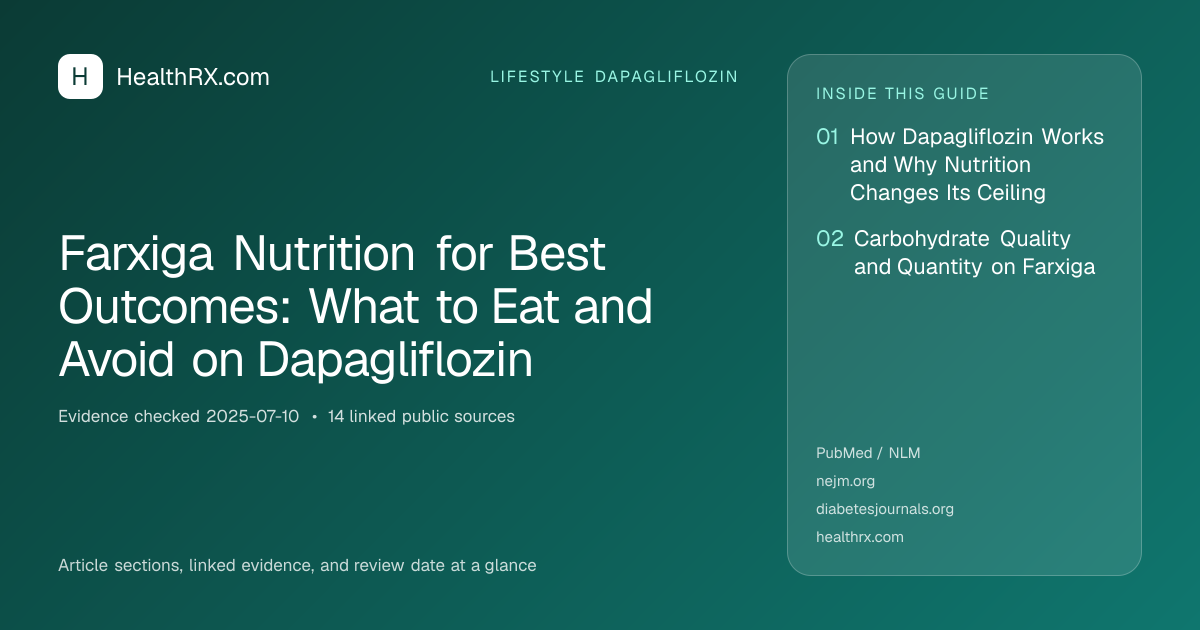 Evidence overview for lifestyle dapagliflozin: Farxiga Nutrition for Best Outcomes: What to Eat and Avoid on Dapagliflozin