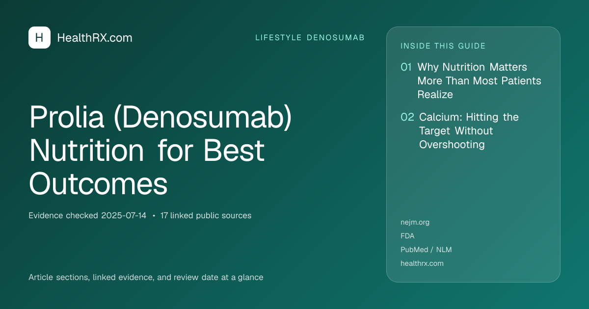 Evidence overview for lifestyle denosumab: Prolia (Denosumab) Nutrition for Best Outcomes