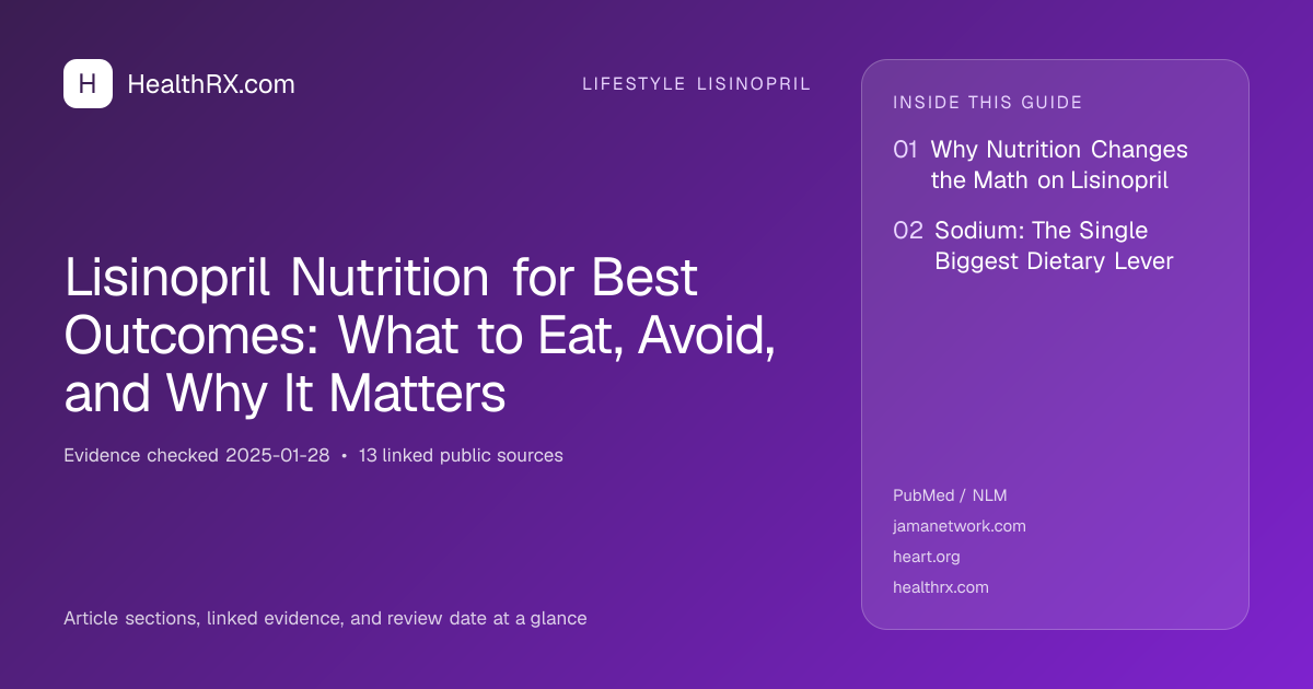 Evidence overview for lifestyle lisinopril: Lisinopril Nutrition for Best Outcomes: What to Eat, Avoid, and Why It Matters
