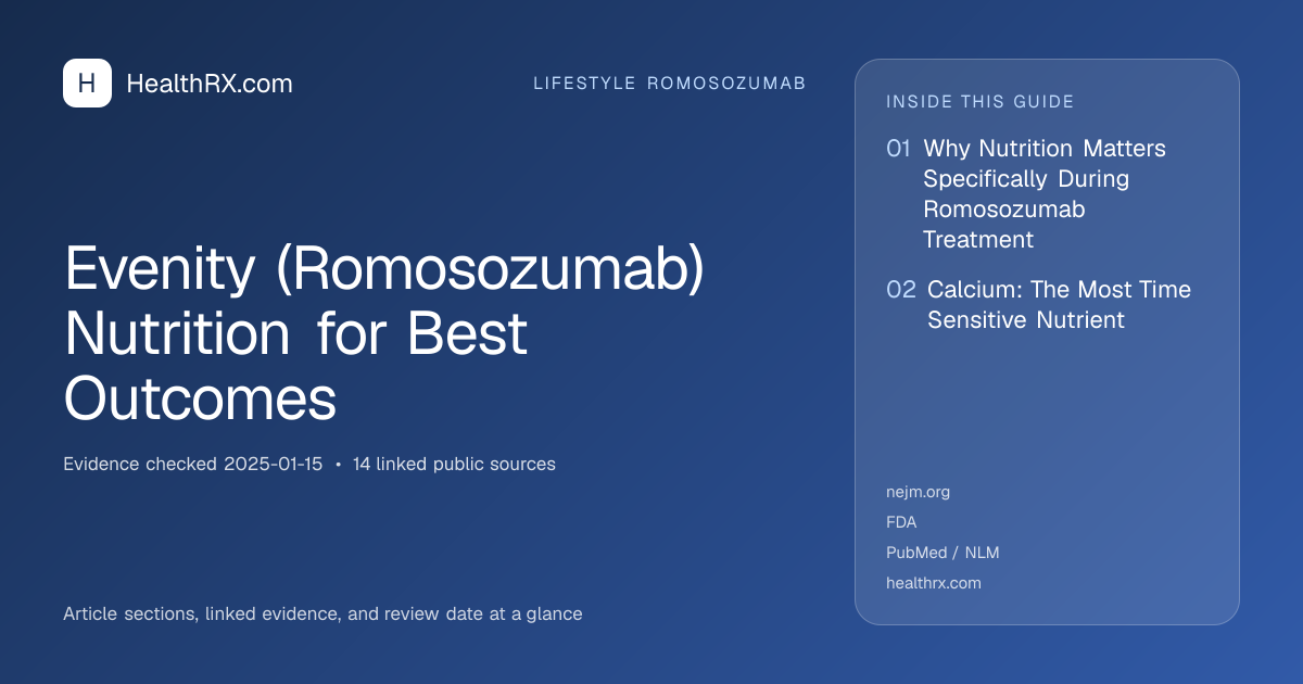 Evidence overview for lifestyle romosozumab: Evenity (Romosozumab) Nutrition for Best Outcomes