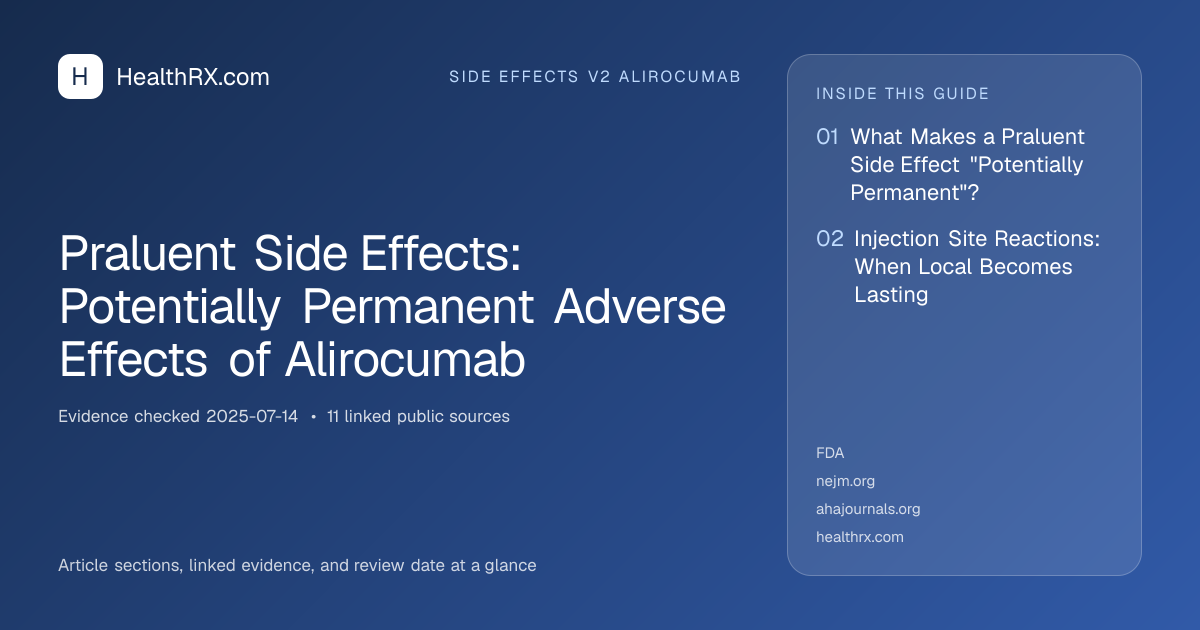 Evidence overview for Praluent Side Effects: Potentially Permanent Adverse Effects of Alirocumab