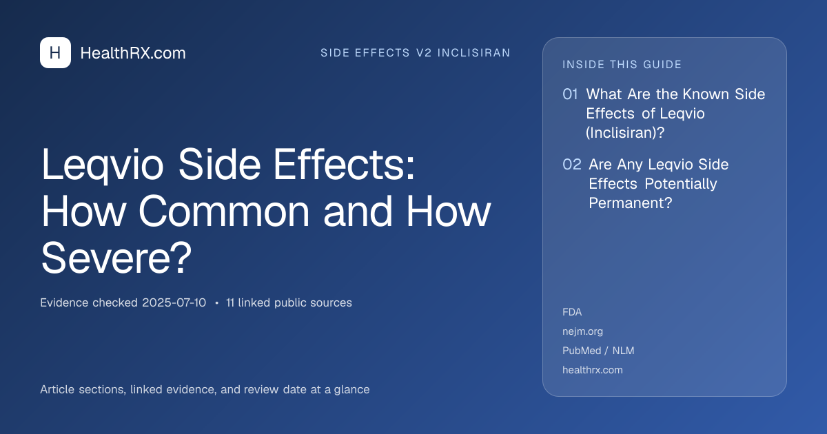 Evidence overview for Leqvio Side Effects: How Common and How Severe?
