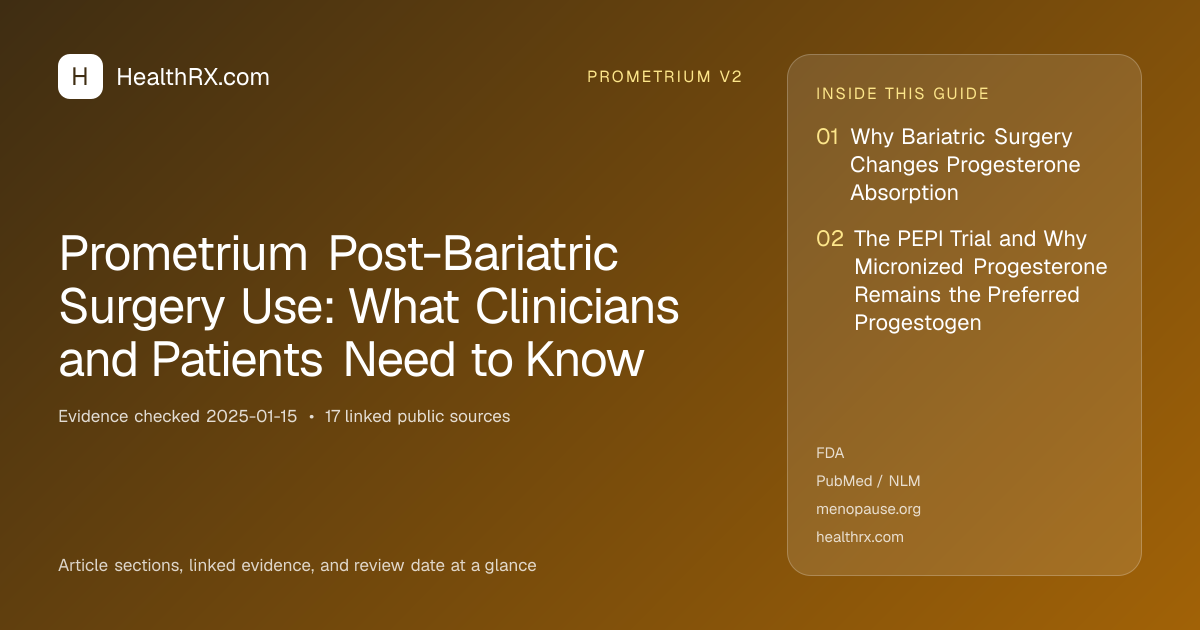 Evidence overview for Prometrium Post-Bariatric Surgery Use: What Clinicians and Patients Need to Know