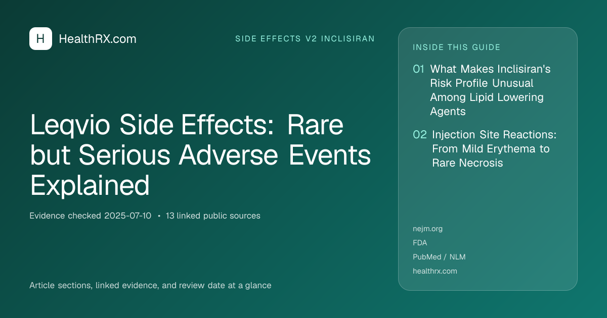Evidence overview for Leqvio Side Effects: Rare but Serious Adverse Events Explained