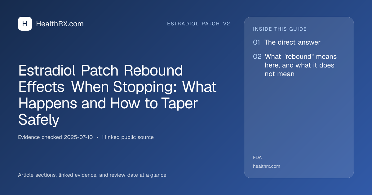 Evidence overview for Estradiol Patch Rebound Effects When Stopping: What Happens and How to Taper Safely