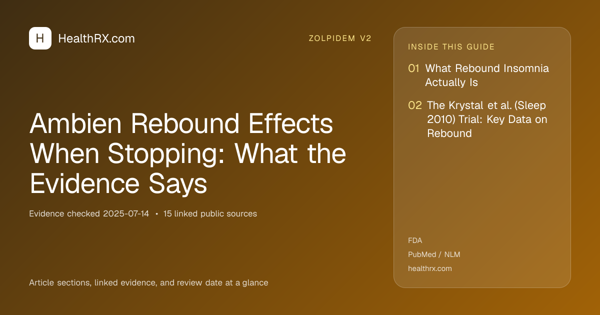 Evidence overview for zolpidem v2: Ambien Rebound Effects When Stopping: What the Evidence Says