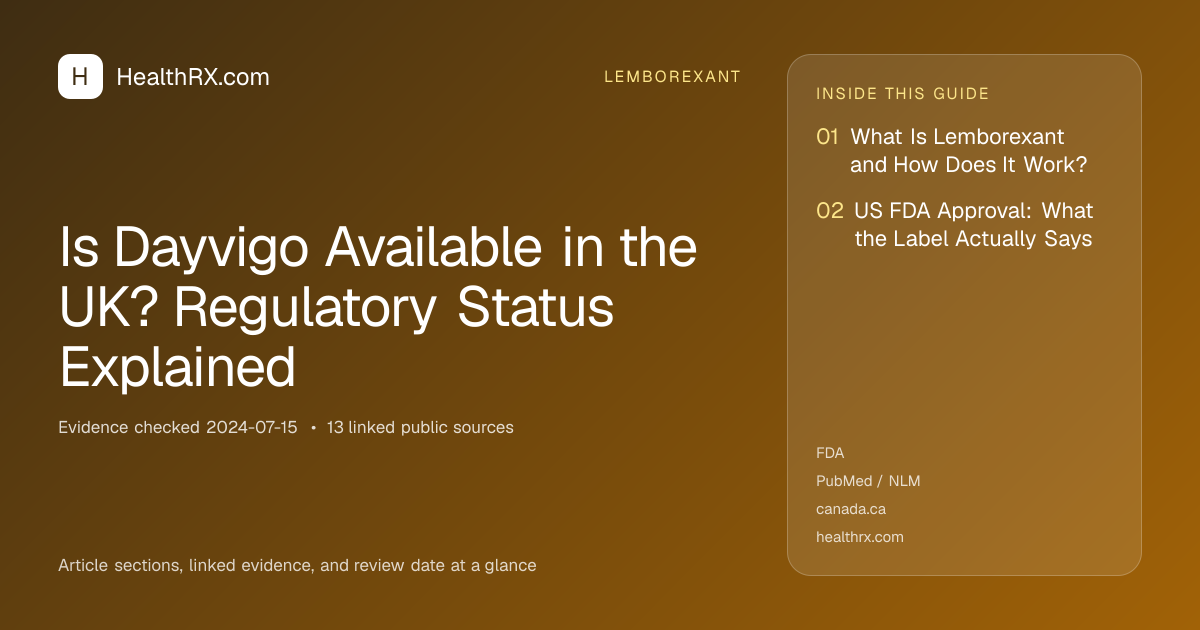 Evidence overview for lemborexant: Is Dayvigo Available in the UK? Regulatory Status Explained