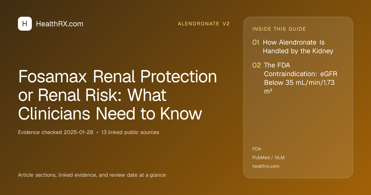 Evidence overview for Fosamax Renal Protection or Renal Risk: What Clinicians Need to Know