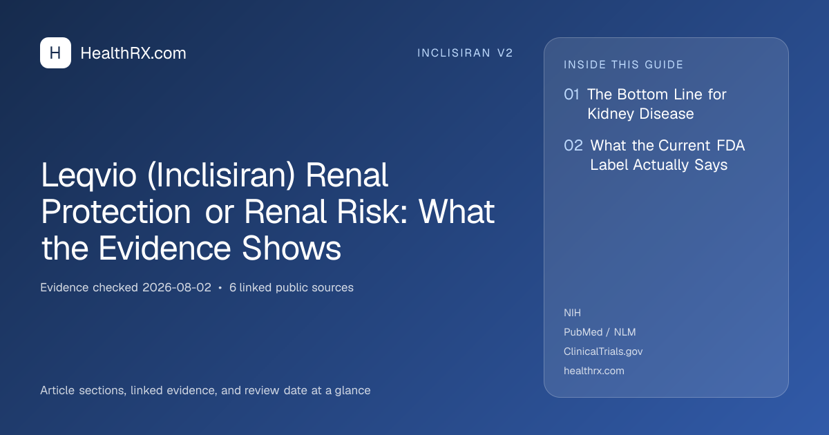 Evidence overview for Leqvio (Inclisiran) Renal Protection or Renal Risk: What the Evidence Shows