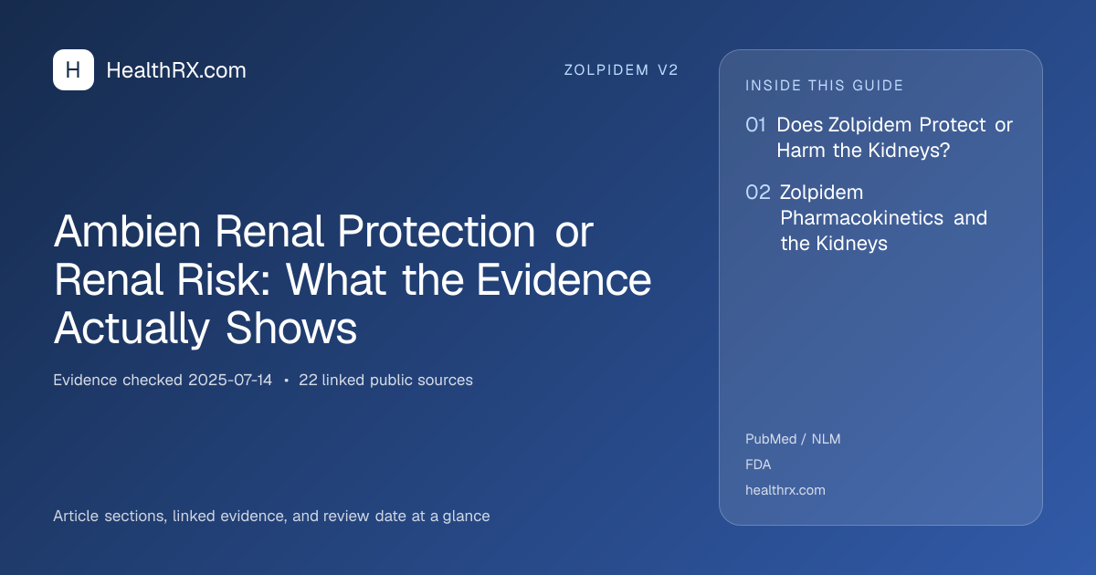 Evidence overview for Ambien Renal Protection or Renal Risk: What the Evidence Actually Shows