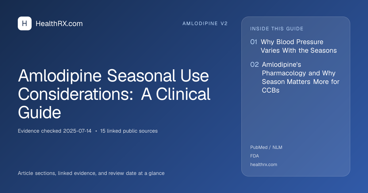 Evidence overview for amlodipine v2: Amlodipine Seasonal Use Considerations: A Clinical Guide