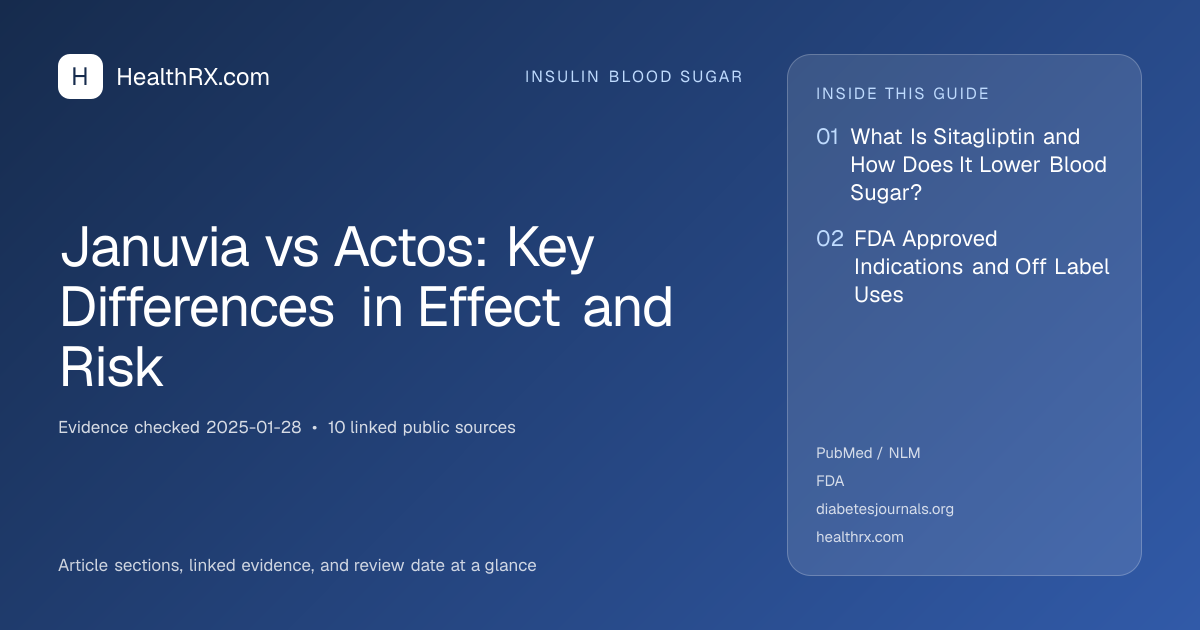 Evidence overview for Januvia vs Actos: Key Differences in Effect and Risk