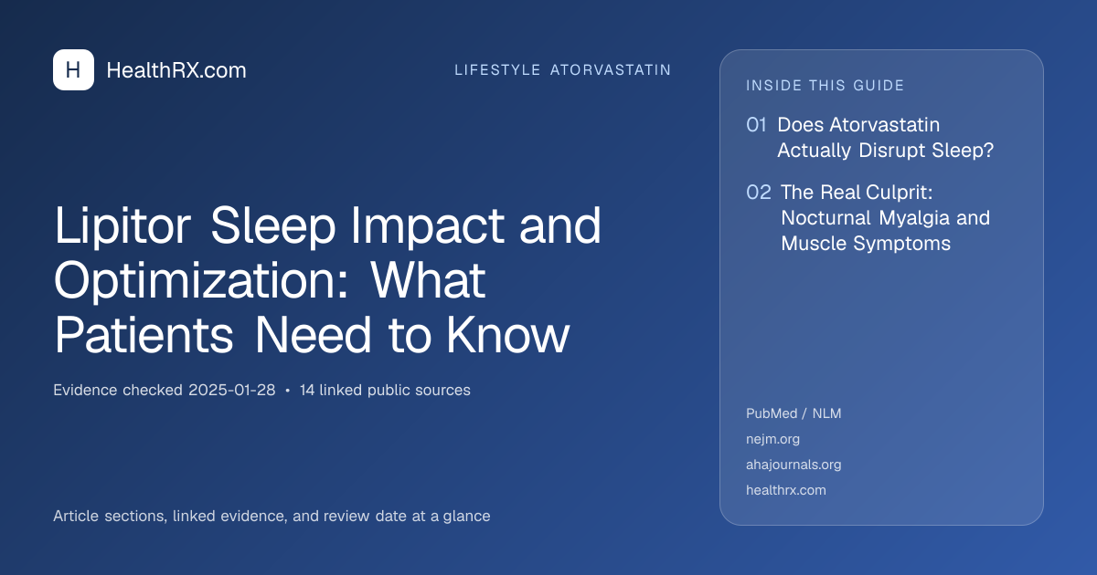Evidence overview for lifestyle atorvastatin: Lipitor Sleep Impact and Optimization: What Patients Need to Know