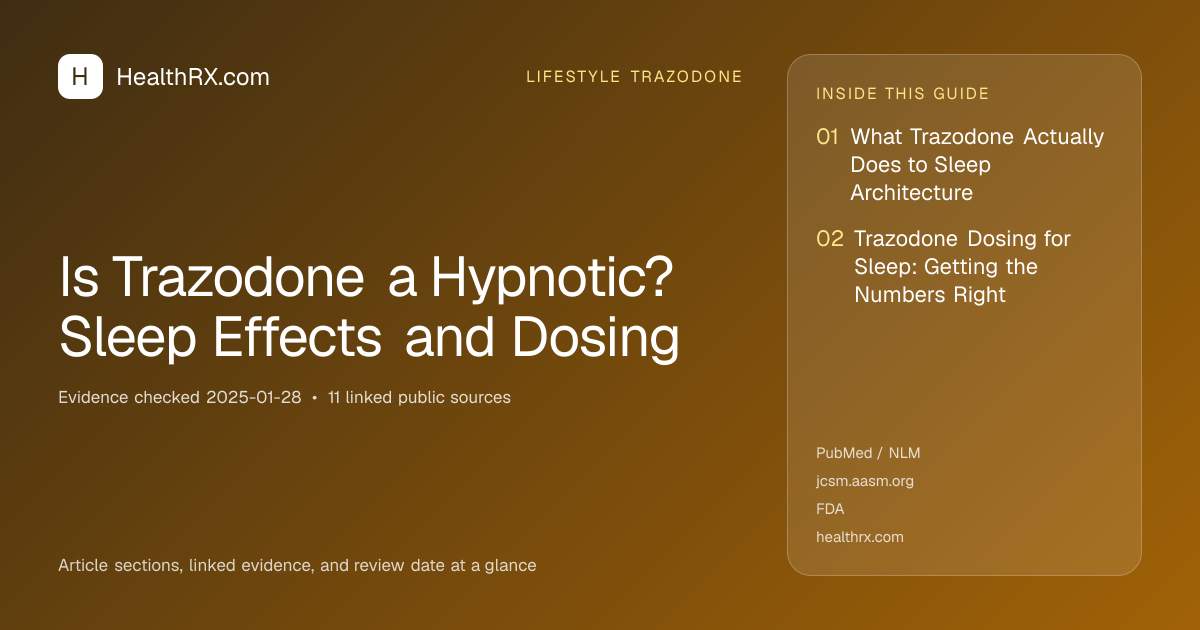 Evidence overview for lifestyle trazodone: Is Trazodone a Hypnotic? Sleep Effects and Dosing