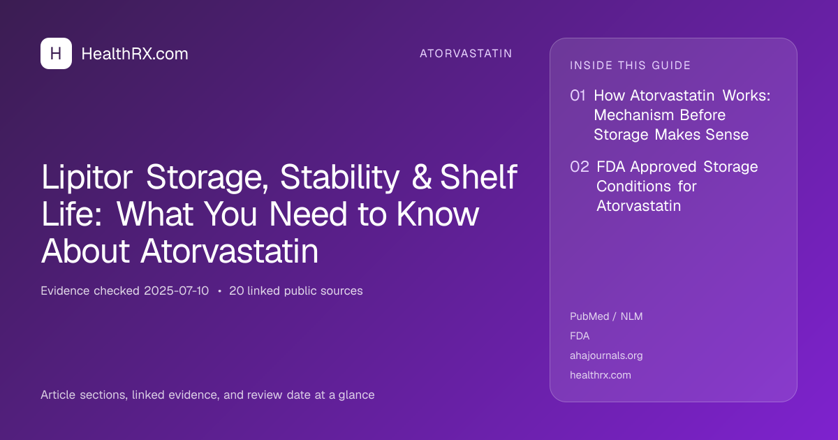 Evidence overview for atorvastatin: Lipitor Storage, Stability & Shelf Life: What You Need to Know About Atorvastatin
