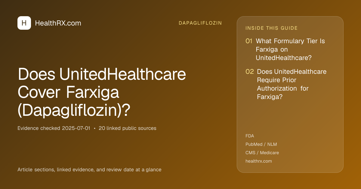 Evidence overview for Does UnitedHealthcare Cover Farxiga (Dapagliflozin)?
