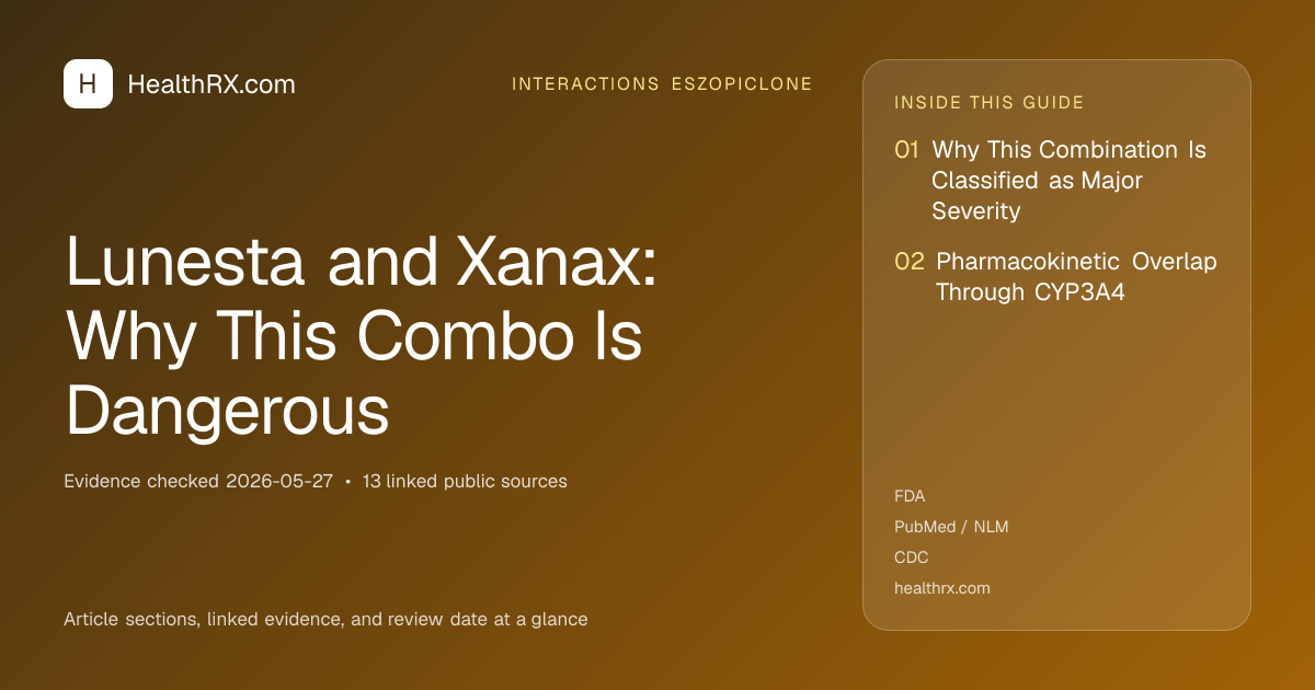 Evidence overview for Lunesta and Xanax: Why This Combo Is Dangerous