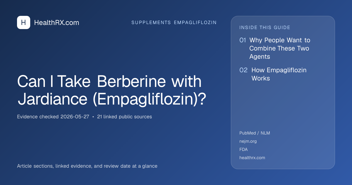 Evidence overview for supplements empagliflozin: Can I Take Berberine with Jardiance (Empagliflozin)?