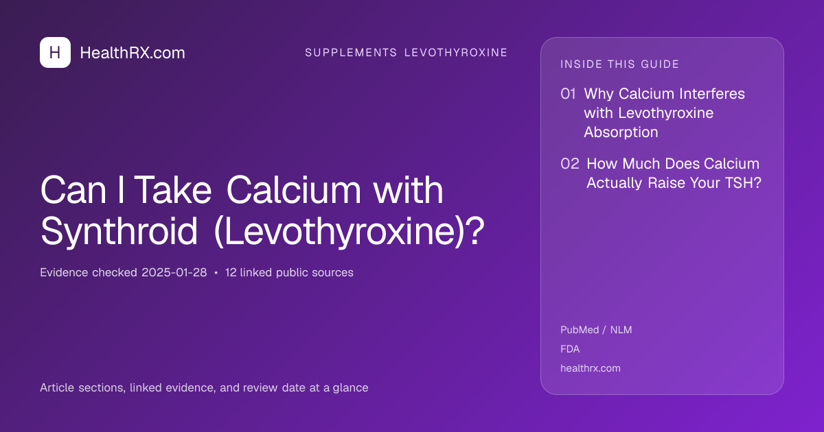 Evidence overview for supplements levothyroxine: Can I Take Calcium with Synthroid (Levothyroxine)?