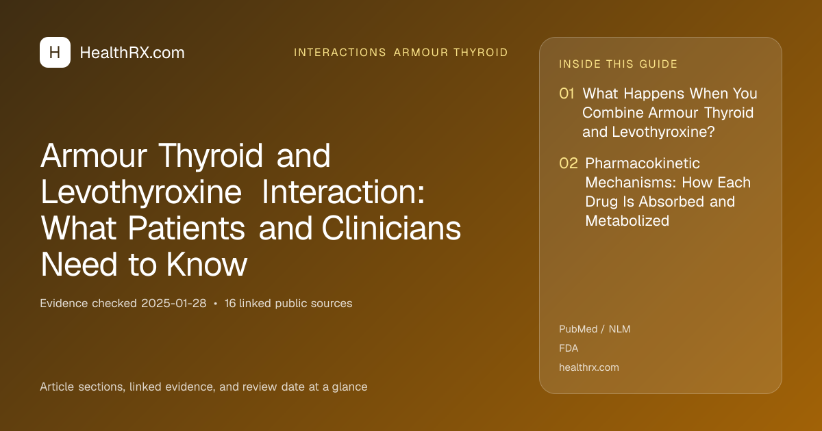 Evidence overview for interactions armour thyroid: Armour Thyroid and Levothyroxine Interaction: What Patients and Clinicians Need to Know