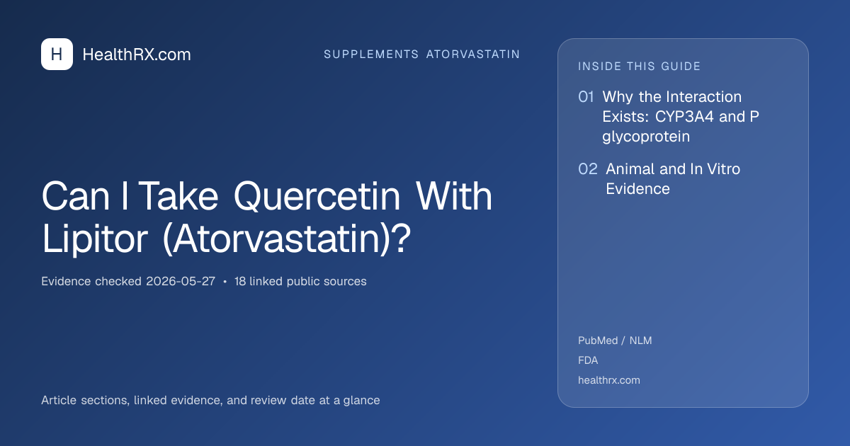 Evidence overview for Can I Take Quercetin With Lipitor (Atorvastatin)?