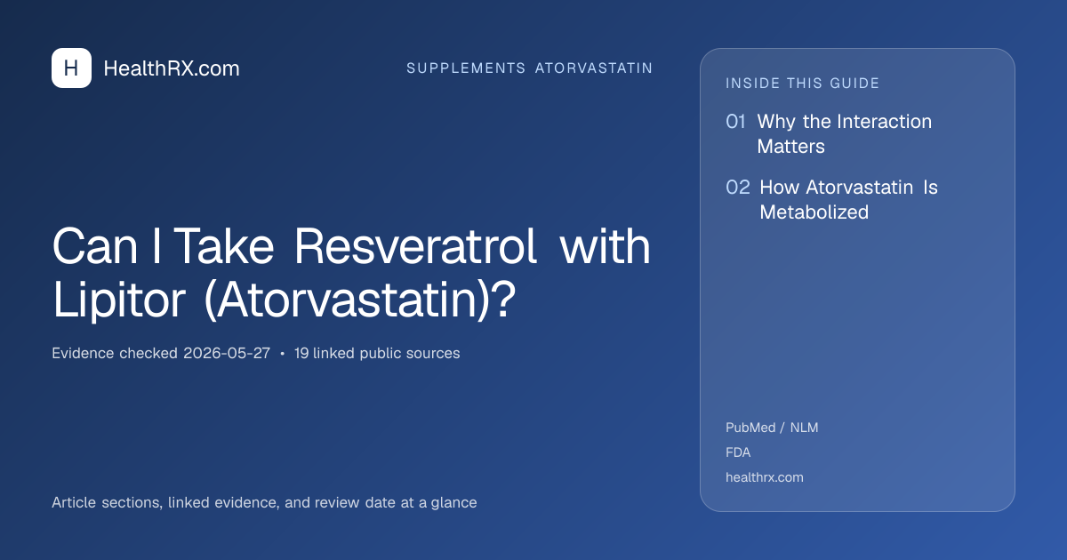 Evidence overview for Can I Take Resveratrol with Lipitor (Atorvastatin)?