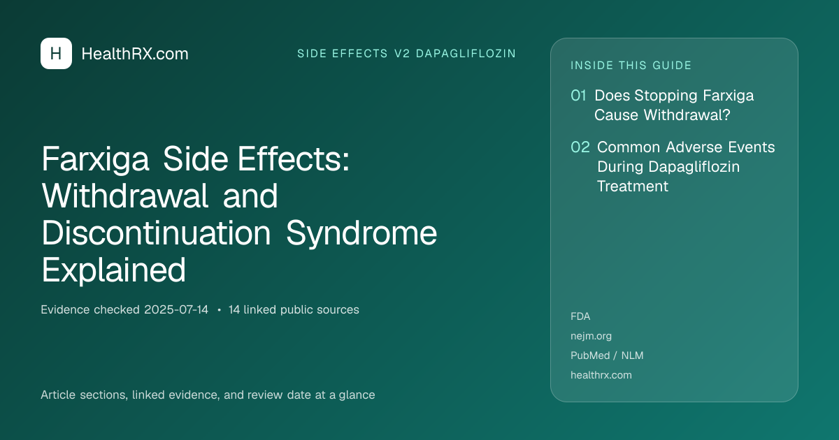 Evidence overview for Farxiga Side Effects: Withdrawal and Discontinuation Syndrome Explained