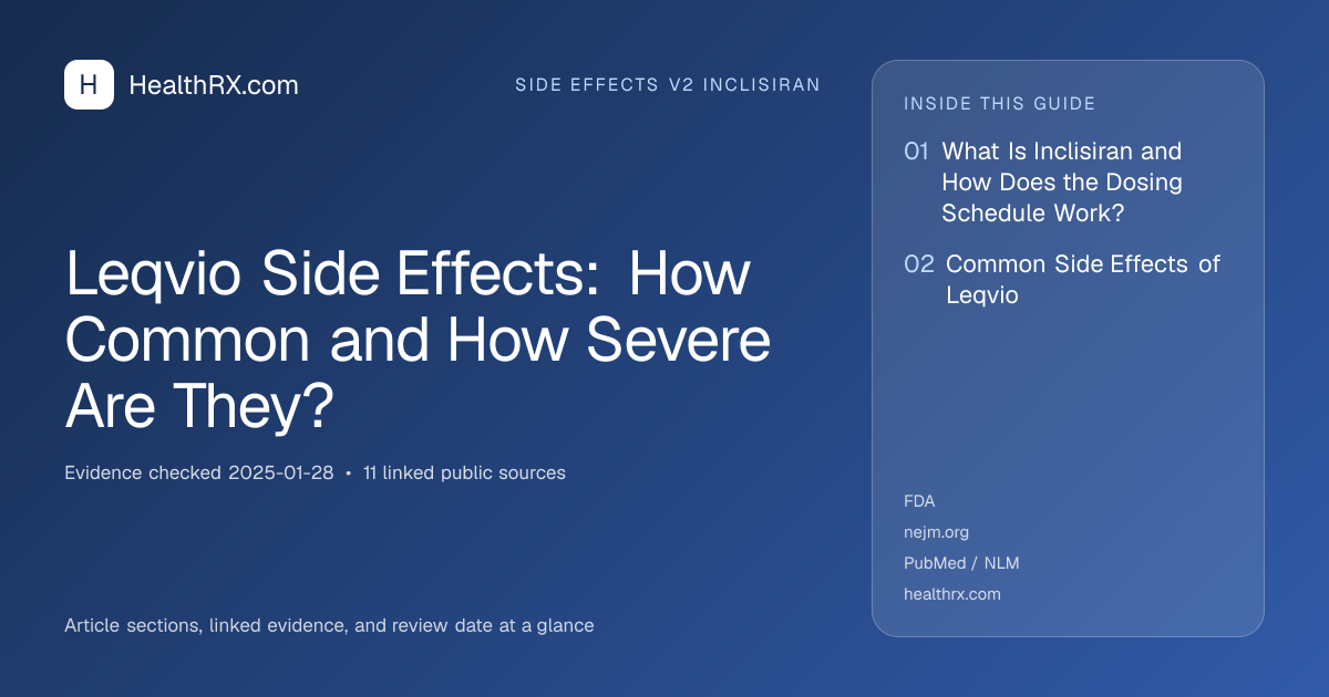 Evidence overview for Leqvio Side Effects: How Common and How Severe Are They?