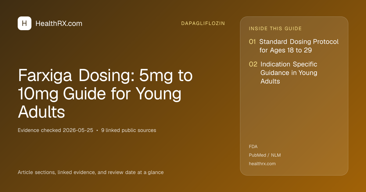 Evidence overview for dapagliflozin: Farxiga Dosing: 5mg to 10mg Guide for Young Adults