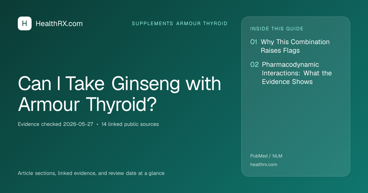 Evidence overview for supplements armour thyroid: Can I Take Ginseng with Armour Thyroid?