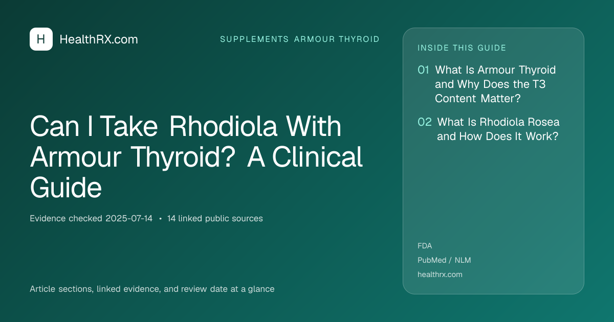 Evidence overview for supplements armour thyroid: Can I Take Rhodiola With Armour Thyroid? A Clinical Guide