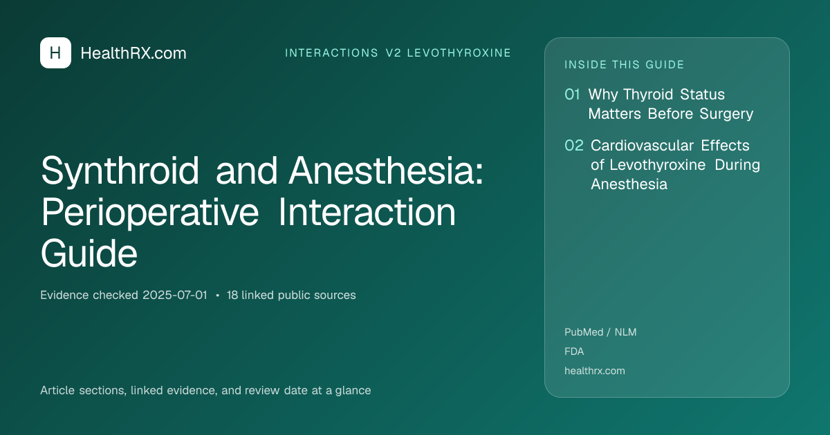 Evidence overview for interactions v2 levothyroxine: Synthroid and Anesthesia: Perioperative Interaction Guide