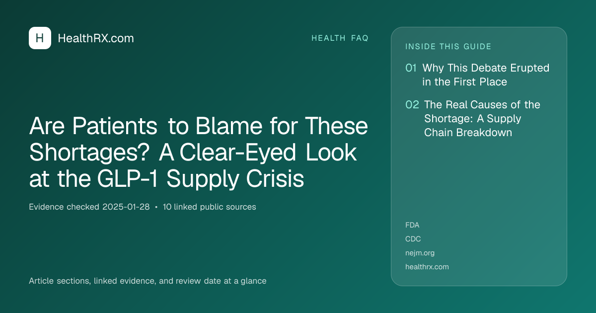 Evidence overview for Are Patients to Blame for These Shortages? A Clear-Eyed Look at the GLP-1 Supply Crisis