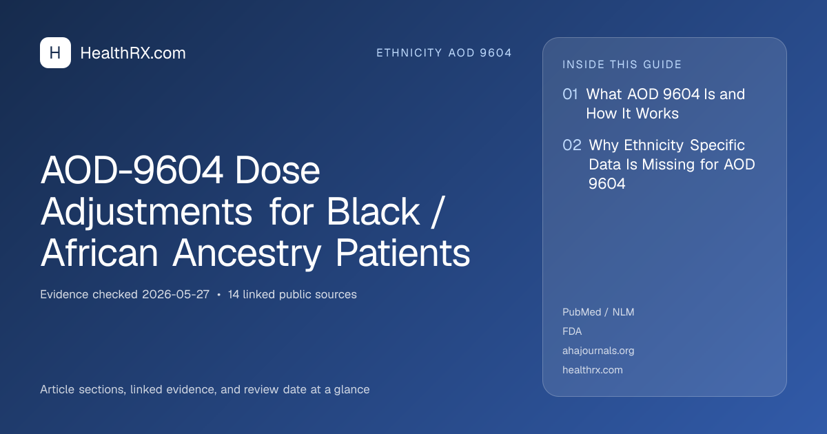 Evidence overview for AOD-9604 Dose Adjustments for Black / African Ancestry Patients